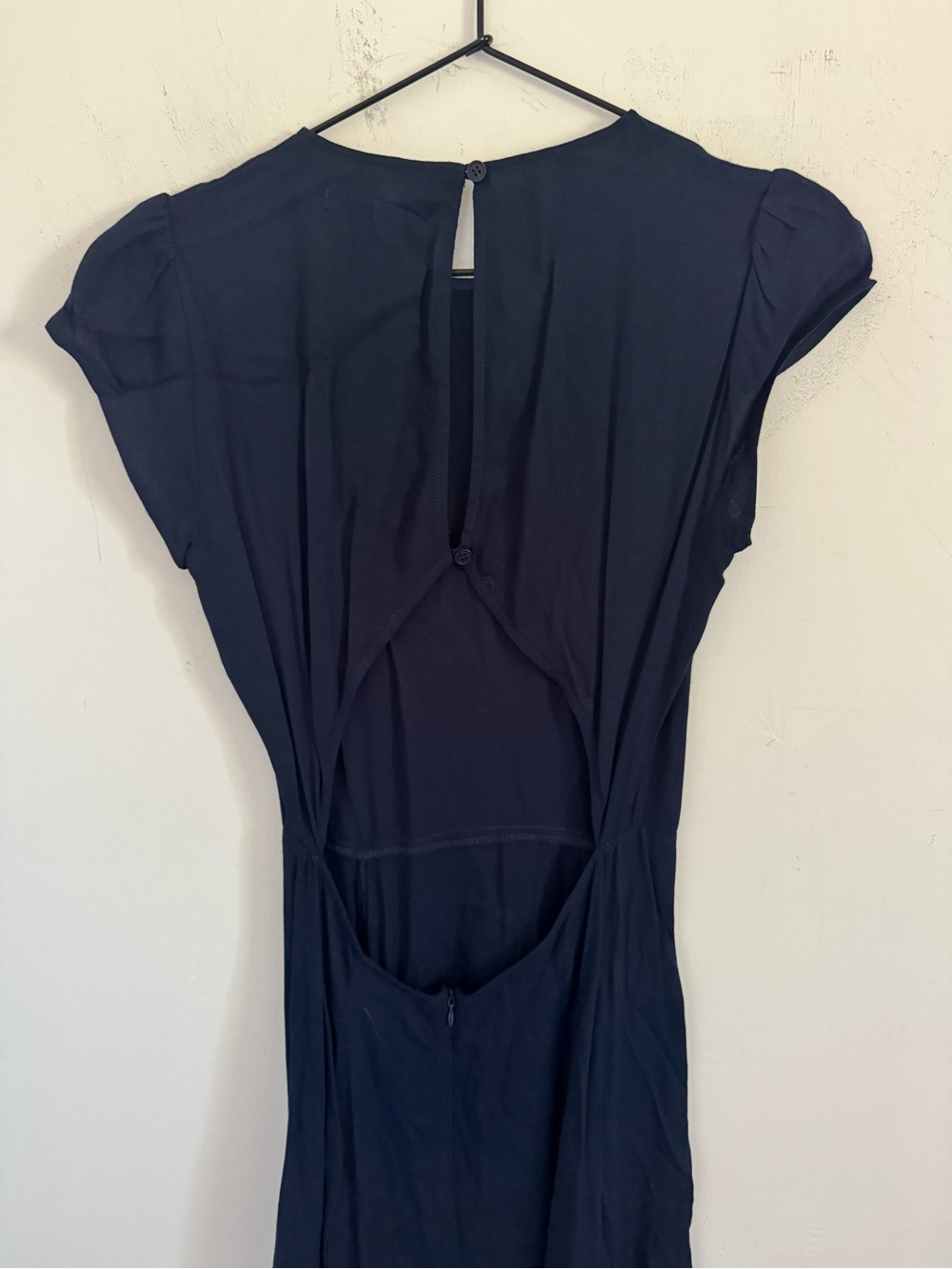 NEW Reformation Navy Blue Gavin Slit Midi Dress Size 6 - Picture 6 of 6